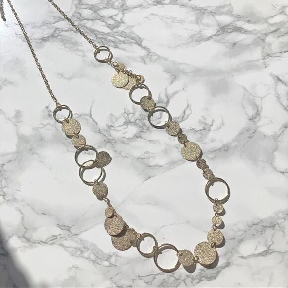 2/$30 Long Gold Chain Necklace with dangle drop Earrings Set - Picture 1 of 4